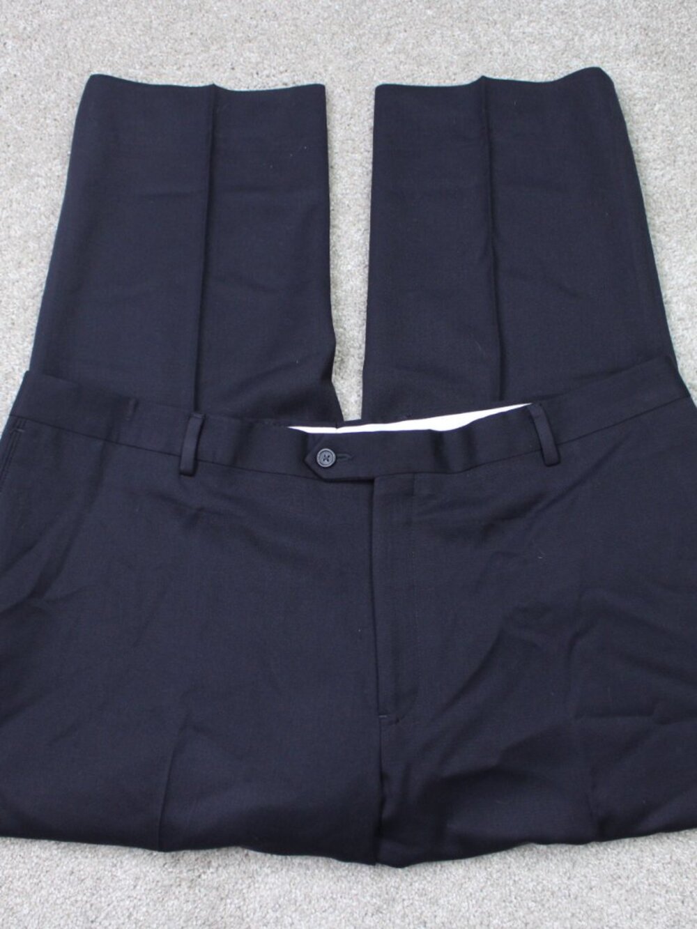 Joseph & Feiss Dress Pants Mens 44x28 Blue 100% Wool Flat Front Straight Leg